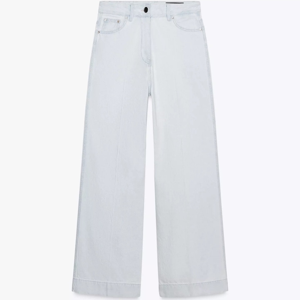 ZARA - ZW‎ High Rise Loose Light Blue Denim Jeans - Size 0